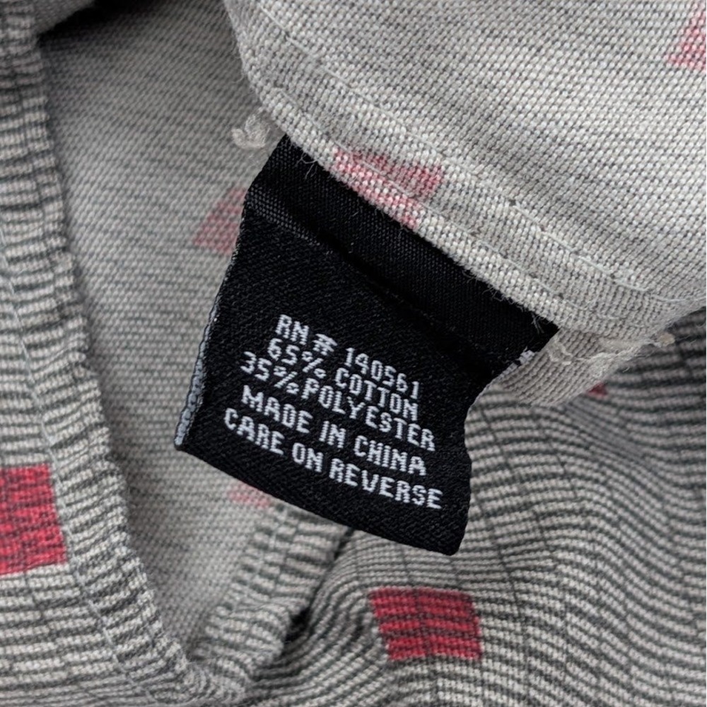 Roark Revival Button Up Shirt Mens Large Gray Red Square Pattern Casual - Picture 6 of 9
